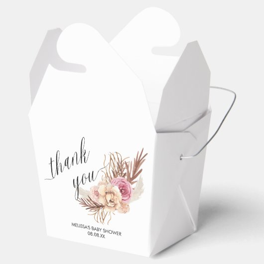 Neem uit Favor Box Boho Dusty Rose Bouquet Bedankdoosjes (Geopend)