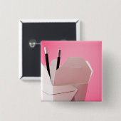 Neem uit op Roze Vierkante Button 5,1 Cm (Voorkant /achterkant)