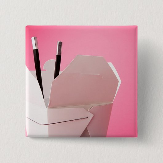 Neem uit op Roze Vierkante Button 5,1 Cm (Voorkant)