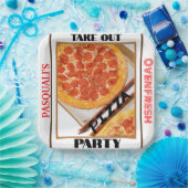 Neem uit Pizza Party NAAM Papieren Bordje (Feest)