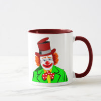 NEEM UW CLOWN, GEMERKTE keramische Mok AAN