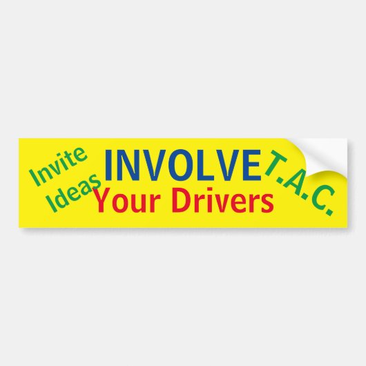 Neem uw drivers bij... bordje bumpersticker (Voorkant)