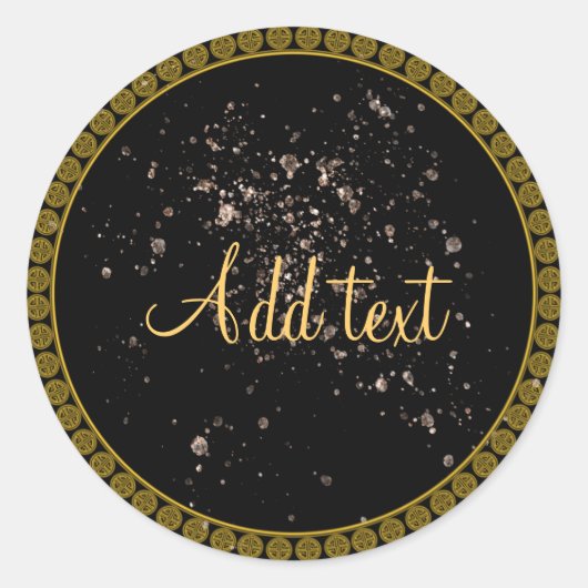 , neem uw eigen tekst, sjabloon op ronde sticker (Voorkant)