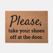 Neem uw schoenen uit bij de deur deurmat (Voorkant)