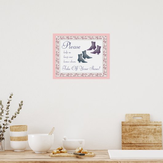 Neem uw schoenen uit poster (Keuken)