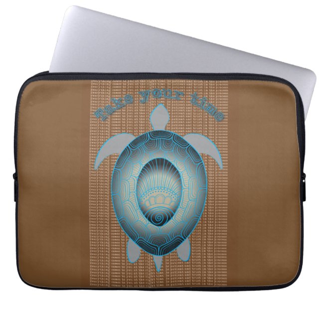 Neem uw tijd motivatie prijsopgave laptop sleeve (Voorkant)