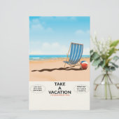 Neem vakantie briefpapier (Staand voorkant)