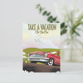 Neem vakantie - Reis per auto Briefkaart (Staand voorkant)