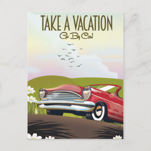 Neem vakantie - Reis per auto Briefkaart