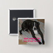 Neem vandaag een Shelter Dog aan! Vierkante Button 5,1 Cm (Voorkant /achterkant)