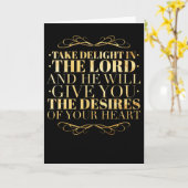 Neem Verrukking in de Heer - Bijbelcitaat Kaart (Gele Bloem)