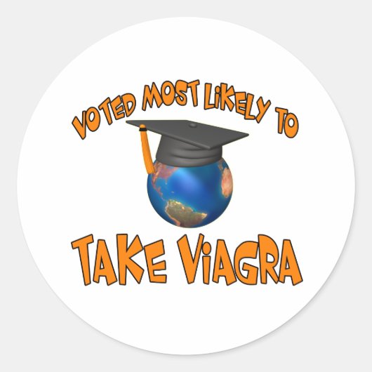 Neem Viagra in Ronde Sticker (Voorkant)