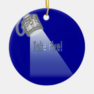 Neem vijf! keramisch ornament