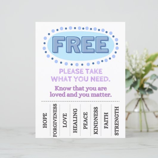 Neem wat u nodig heeft Flyer (blauw) (Staand voorkant)