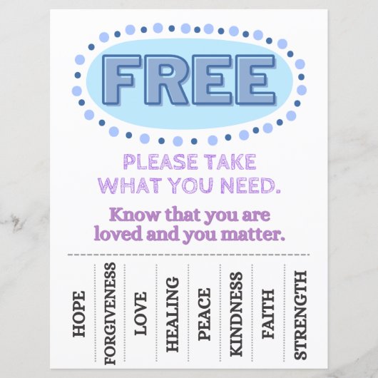 Neem wat u nodig heeft Flyer (blauw) (Voorkant)