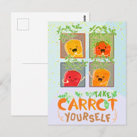 Neem wortelje zelf | Motivatie Citaat Pun. Briefkaart (Voorkant / Achterkant)