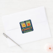 Neem wortelje zelf | Wortelbonen Vierkante Sticker (Envelop)