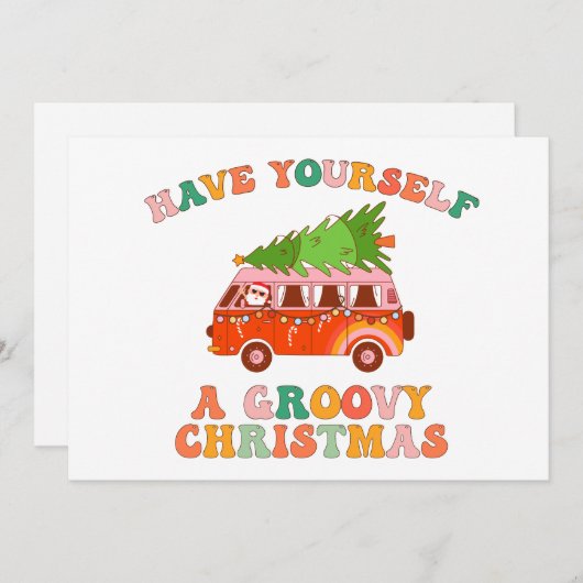 Neem zelf een groovy kerst feestdagenkaart (Voorkant / Achterkant)