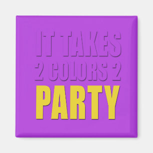 Neemt 2 kleuren 2 Party geel: paarse Magneet