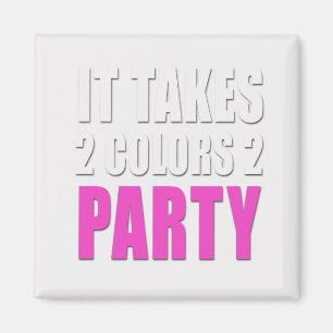 Neemt 2 kleuren 2 Party roze: wit Magneet