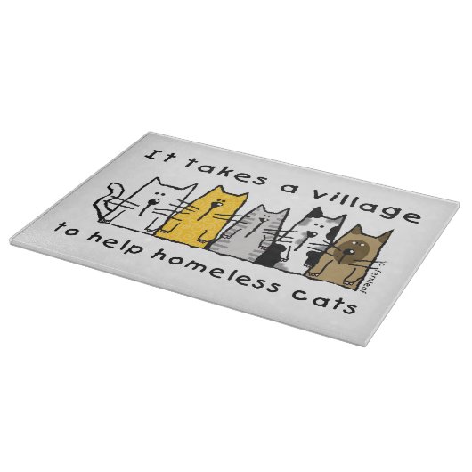 Neemt een dorp hulp bij dakloze katten snijplank (Hoek)