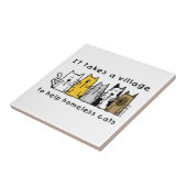 Neemt een dorp hulp bij dakloze katten tegeltje (Zijkant)