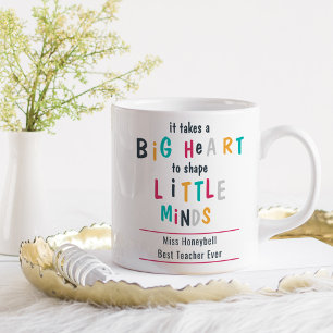Neemt een grote Hart Kleurrijke Typografie Persoon Koffiemok