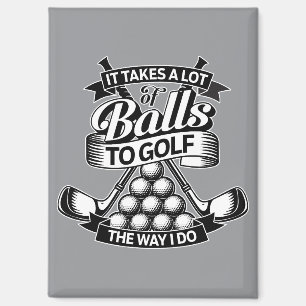 Neemt heel veel ballen - grappige golf magneet