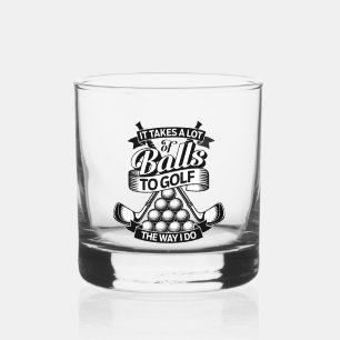 Neemt veel ballen - grappig golf whisky glas