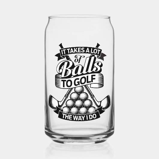 Neemt veel ballen - grappige golf blikvorm glas (Voorkant)