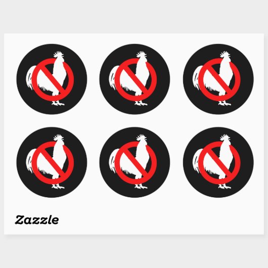 Neen (kip) ronde sticker (Vel)