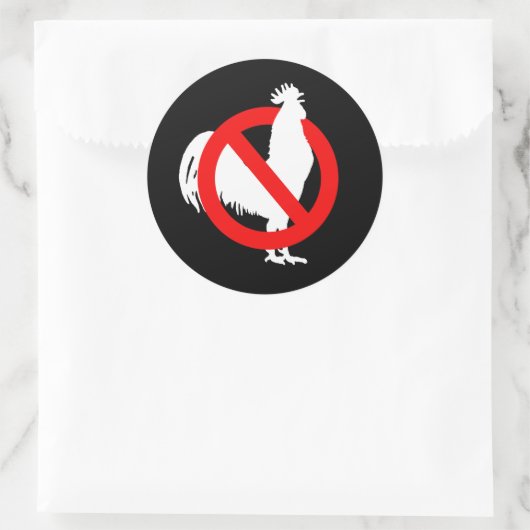 Neen (kip) ronde sticker (Tas)