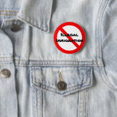 Neen voor illegale immigratie ronde button 5,7 cm (In situ)