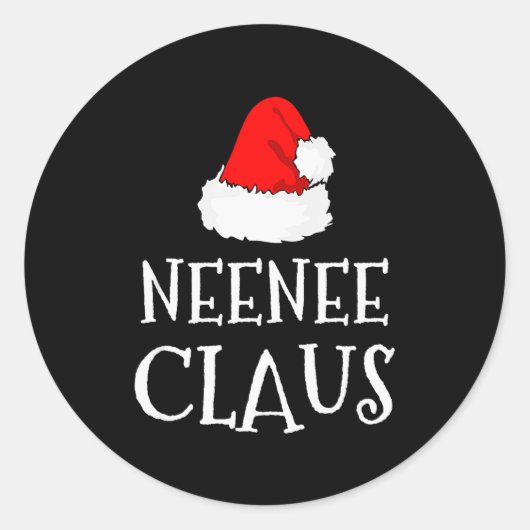Neenee Claus Christmas Santas Pajama Family Matchi Ronde Sticker (Voorkant)