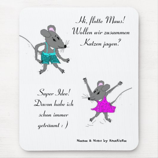 Neenee & Nunu Mäuse Mouse Pad Muismat (Voorkant)