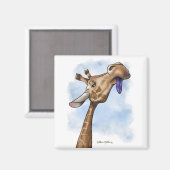 Neerbuigende Giraffe Cartoon Magneet (Voorkant / Achterkant)