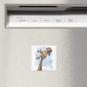 Neerbuigende Giraffe Cartoon Magneet (Insitu (Vaatwasser))