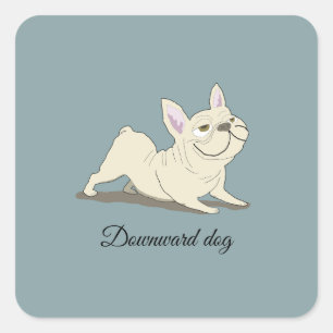 Neerwaartse hond vierkante sticker