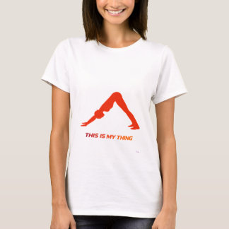 Neerwaartse Hond Yoga Silhouet Minimaal Levensstij T-shirt