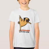 Neerwaartse Human-Yoga-Dog-Funny Tri-Blend Shirt (Voorkant)
