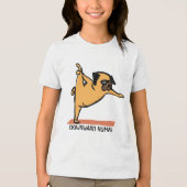 Neerwaartse Human-Yoga-Dog-Funny Tri-Blend Shirt (Voorkant)
