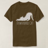neerwaartse kat Funny Yoga Meditation Humor Cat Lo T-shirt (Design voorkant)