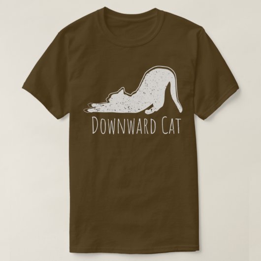 neerwaartse kat Funny Yoga Meditation Humor Cat Lo T-shirt (Design voorkant)