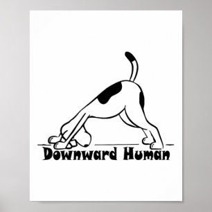 Neerwaartse Mens Cute Puppy Yoga Honden Yoga Aange Poster