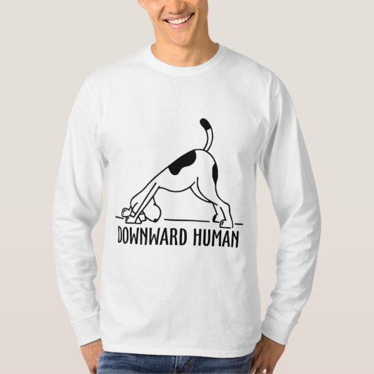 neerwaartse menselijke hond Funny Yoga Workout, Ho T-shirt (Voorkant)
