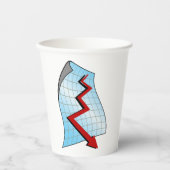 neerwaartse Pijl van Grafiek Red Papieren Bekers (Voorkant)