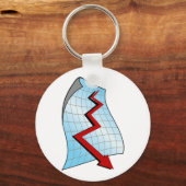 neerwaartse Pijl van Grafiek Red Sleutelhanger (Voorkant)