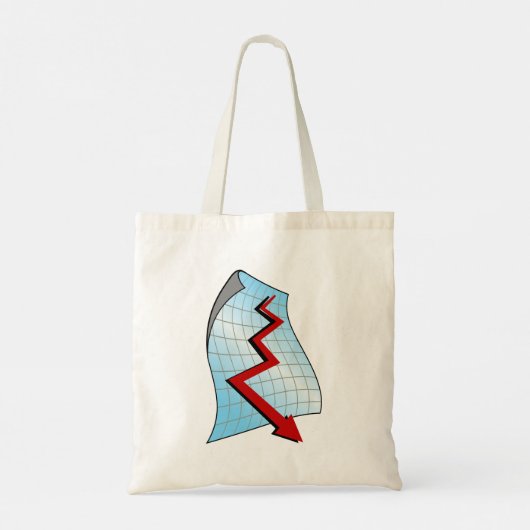 neerwaartse Pijl van Grafiek Red Tote Bag (Achterkant)