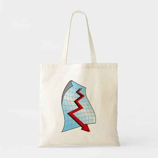 neerwaartse Pijl van Grafiek Red Tote Bag (Voorkant)
