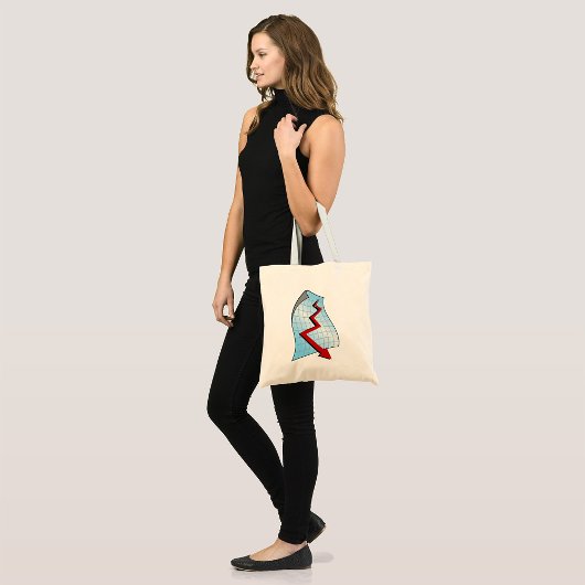 neerwaartse Pijl van Grafiek Red Tote Bag